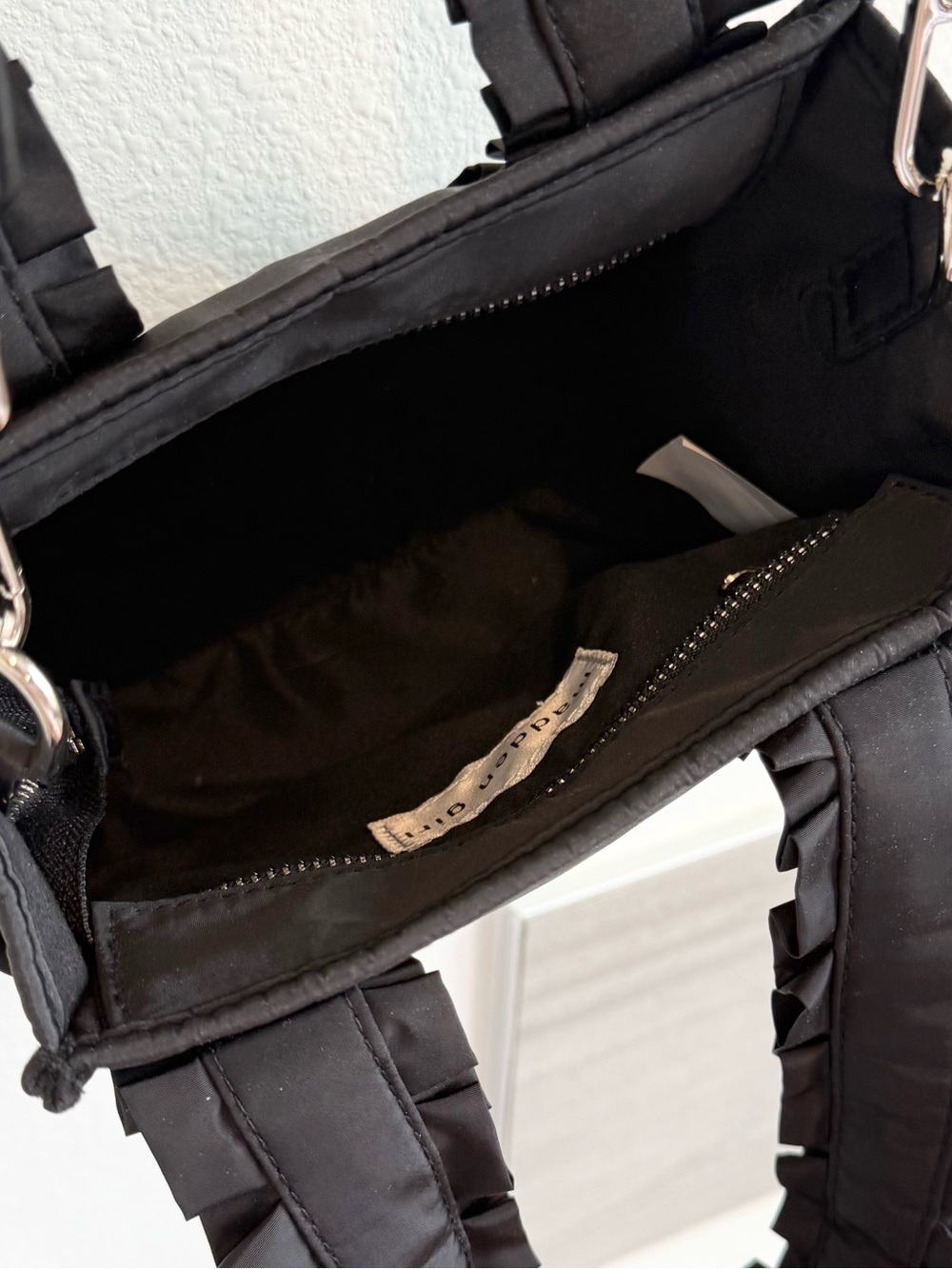 MADDEN GIRL Emilyy Ruffle Nylon Mini Tote in Black - Picture 6 of 14